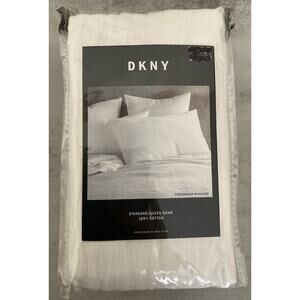 DKNY Stonewash Matelassé Sham Standard/Queen White 100% Cotton Textured